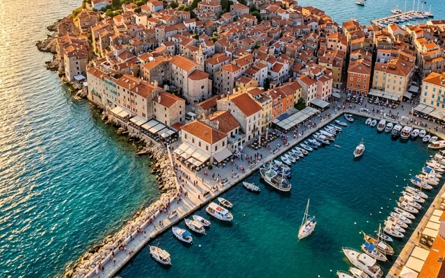Stari grad Rovinja na poluostrvu — Istra naspram Kvarnera, severni Jadran, Hrvatska